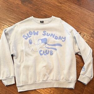 Disney Cakeworthy Slow Sunday Club Light Blue crewneck